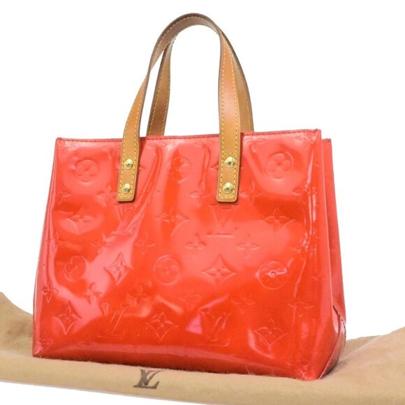 LOUIS VUITTON Read PM Hand Bag Monogram Vernis Patent Leather Red M91088 31YH134 - Picture 1 of 15